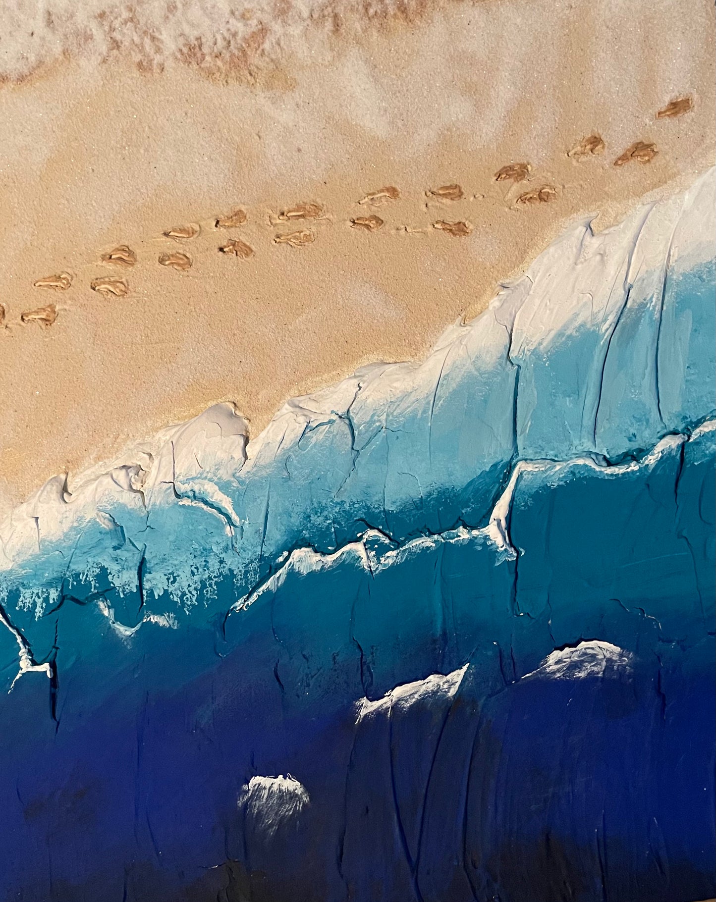 Foot prints on the ocean