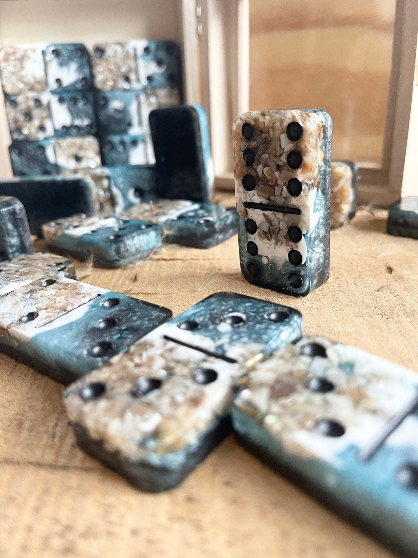 Ocean sand blue dominoes