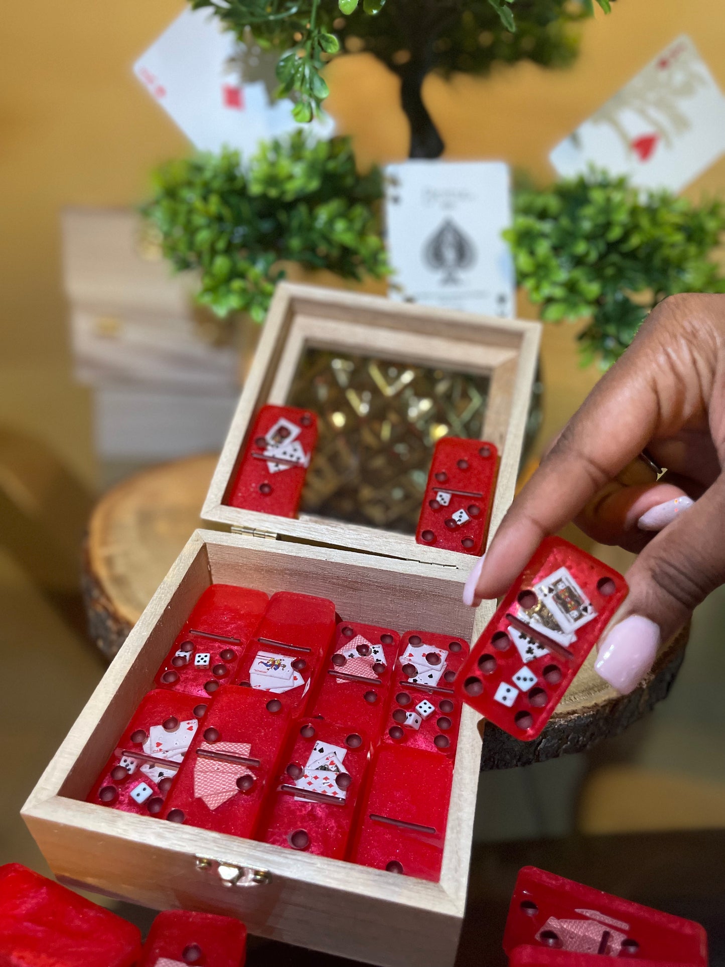 Red Table Dominoes