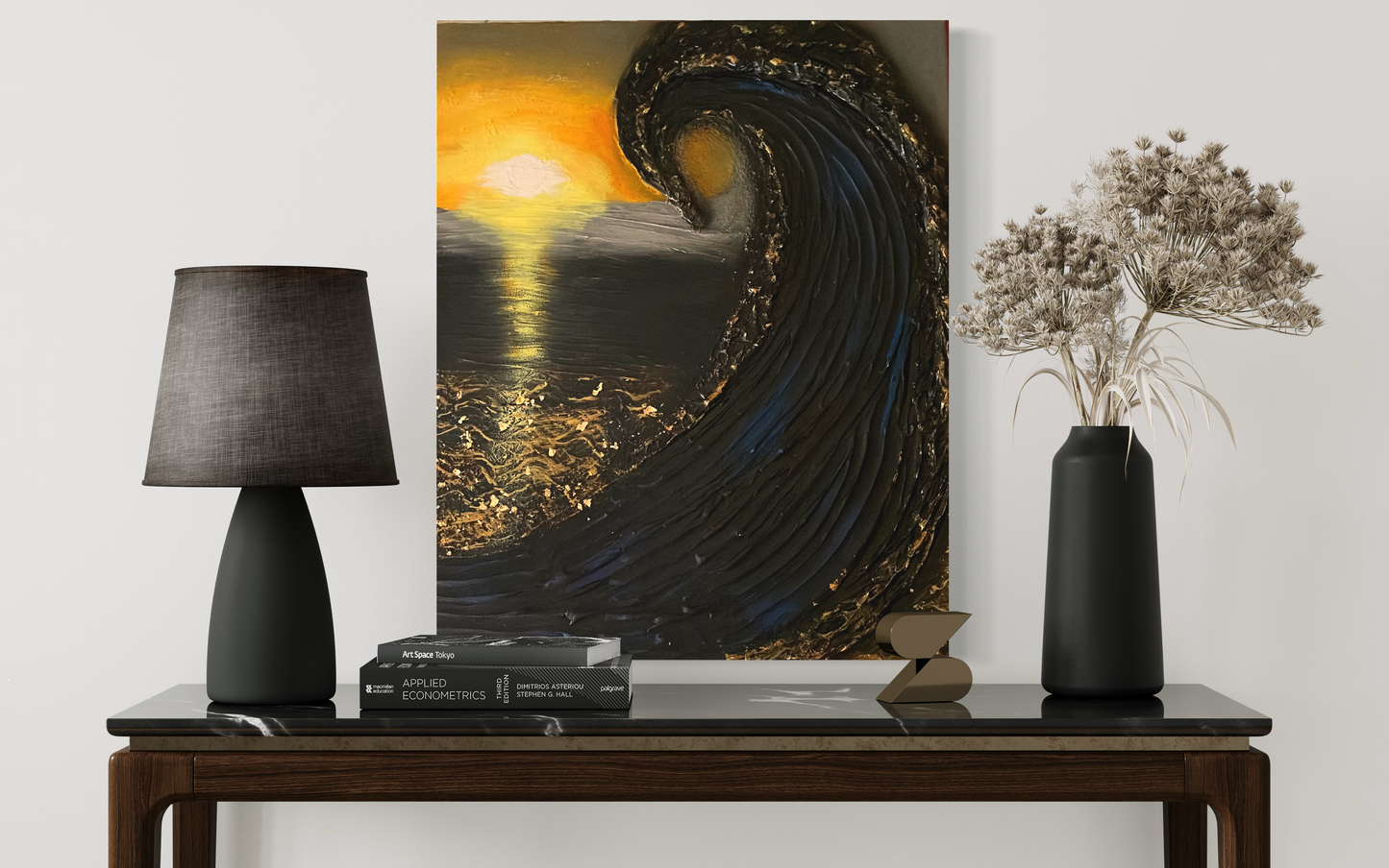 Ocean Black Wave Wall Art