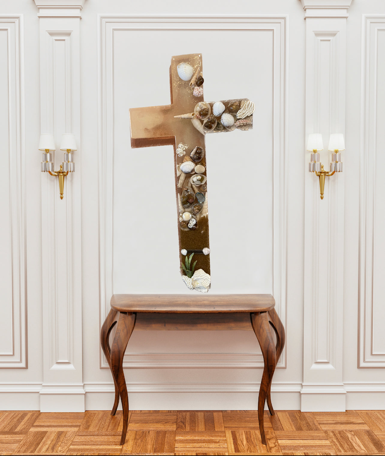 Resin wall Cross ocean