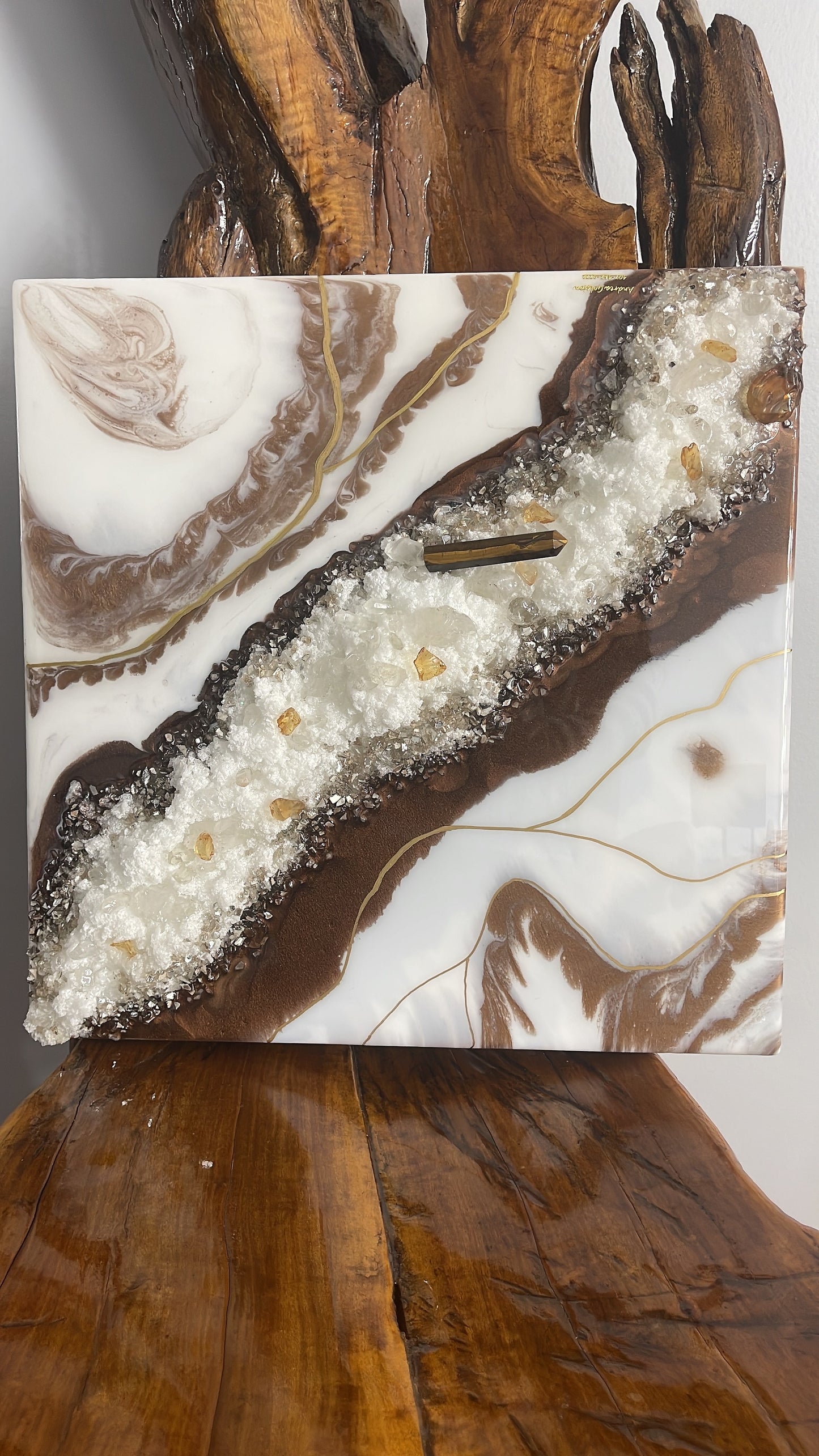 Tigers Eye Geode Resin Art